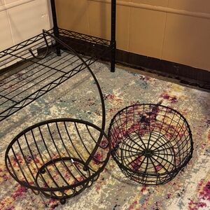 Black Metal Wire Basket Set